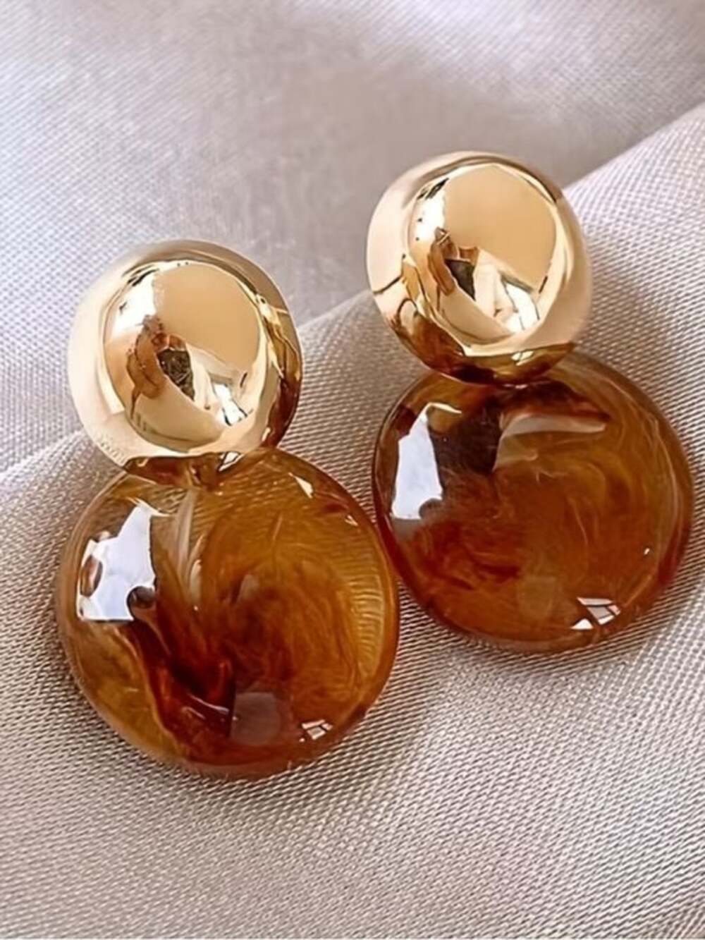Gold Tone Earrings Double Drop - Women's Jewelry Earrings
